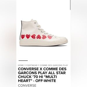 CONVERSE X COMME DES GARCONS PLAY ALL STAR CHUCK '70 HI "MULTI HEART"